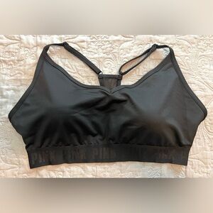 PINK Victoria's Secret Black Sports Bra with Racerback Design
